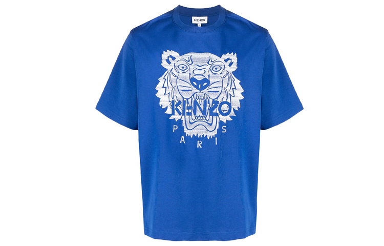 KENZO Blue Tiger Logo Embroidered Short Sleeve T-Shirt. JHC-4YF-5TS069 圖 2