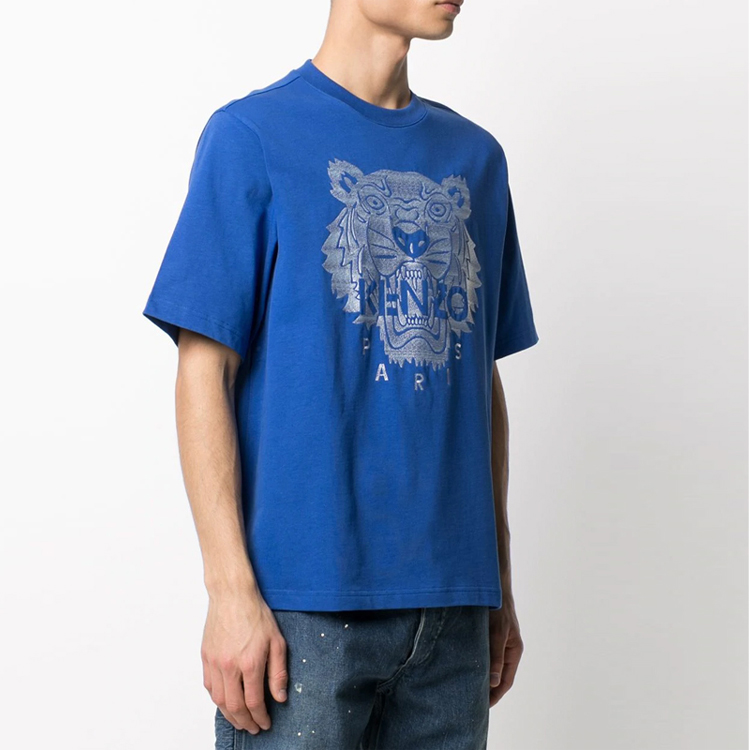 KENZO Blue Tiger Logo Embroidered Short Sleeve T-Shirt. JHC-4YF-5TS069 圖 4