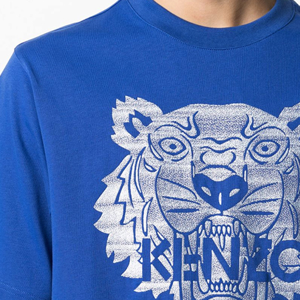 KENZO Blue Tiger Logo Embroidered Short Sleeve T-Shirt. JHC-4YF-5TS069 圖 6