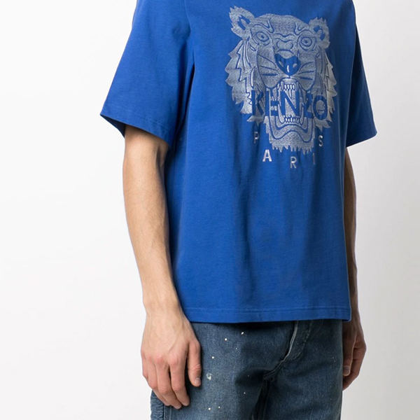 KENZO Blue Tiger Logo Embroidered Short Sleeve T-Shirt. JHC-4YF-5TS069 圖 7