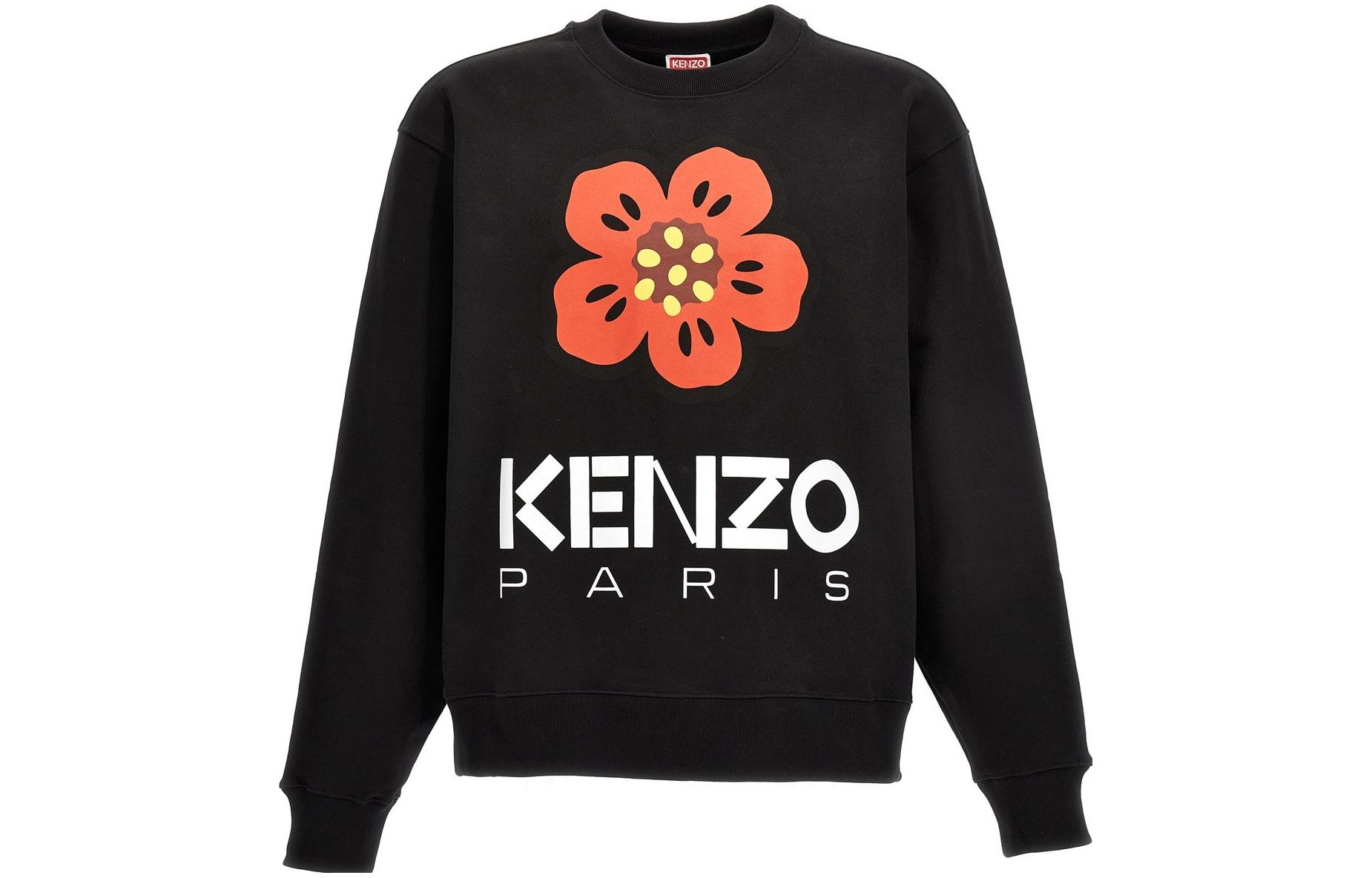 Order KENZO BOKE 花卉印花長袖黑色圓領衛衣 FD55SW4454ME99J