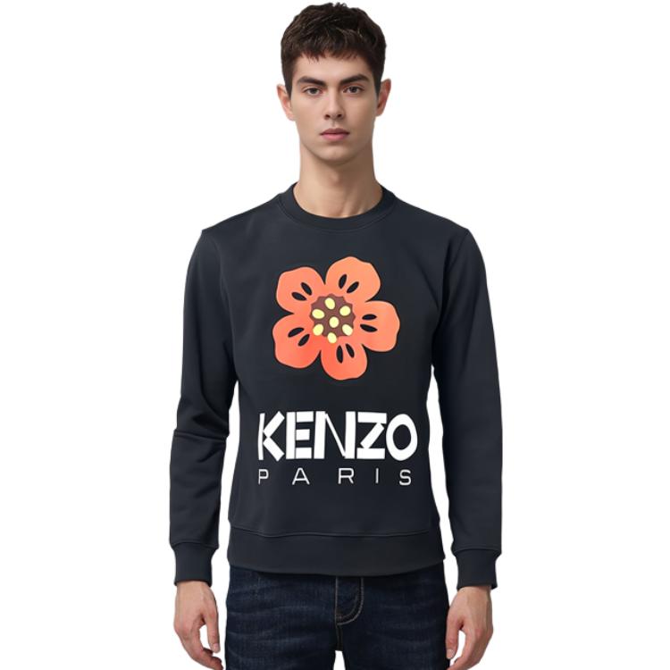 Purchase KENZO BOKE 花卉印花長袖黑色圓領衛衣 FD55SW4454ME99J