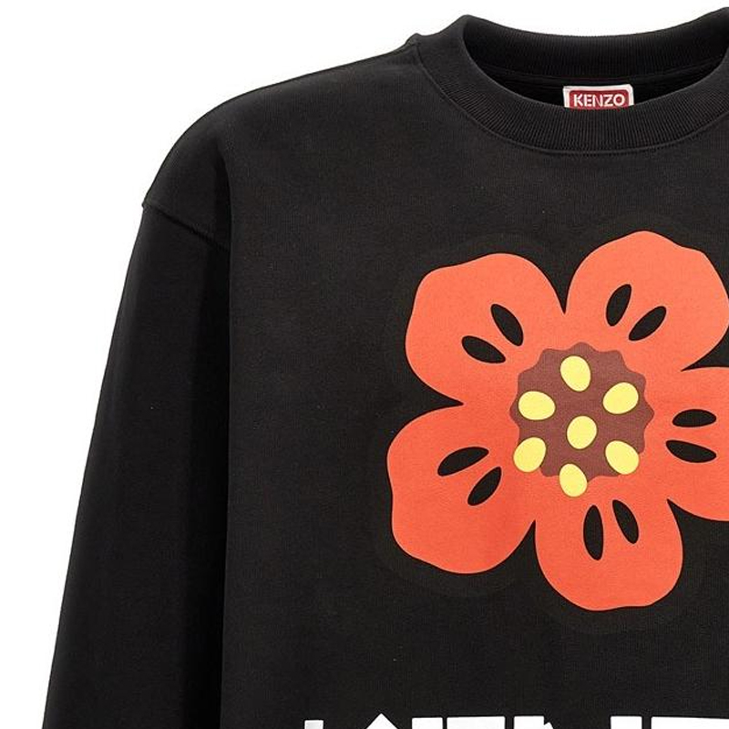 Sizing KENZO BOKE 花卉印花長袖黑色圓領衛衣 FD55SW4454ME99J