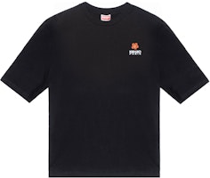 KENZO BOKE Floral Logo Print Cotton T-Shirt Black Tee. FC65TS4124SG-99J KENZO BOKE Floral Logo Print Cotton T-Shirt Black Tee. FC65TS4124SG-99J