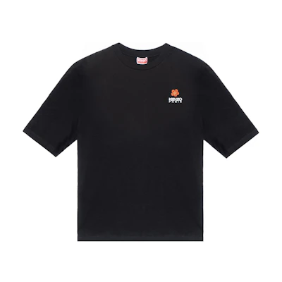 KENZO BOKE Floral Logo Print Cotton T-Shirt Black Tee. FC65TS4124SG-99J