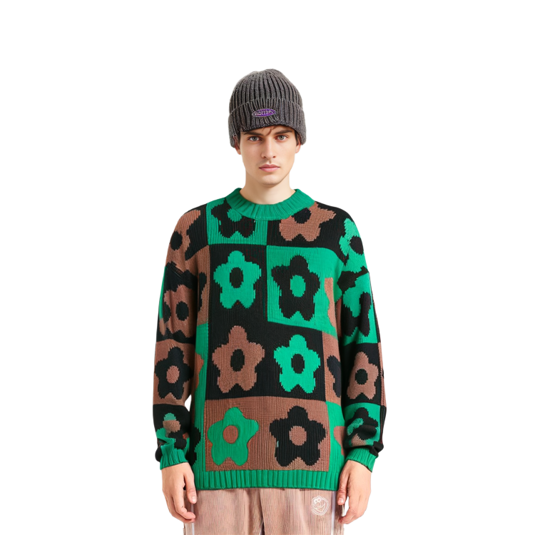 KENZO Boke Flower Checkerboard Knit Pullover Jumper Green  Sweater. FD65PU4043CH57 圖 6