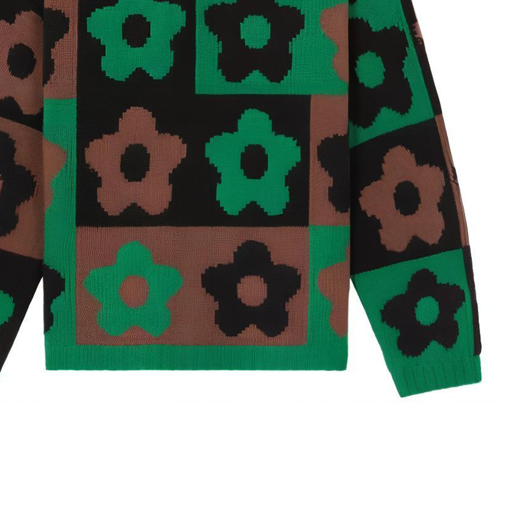 KENZO Boke Flower Checkerboard Knit Pullover Jumper Green  Sweater. FD65PU4043CH57 圖 8