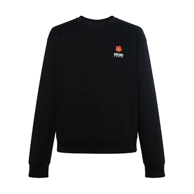 KENZO BOKE Flower Crewneck Sweatshirt SS23 Black Casual Pullover. FD55SW4404MF-99J
