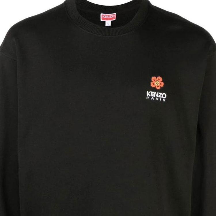 Sizing KENZO BOKE Flower Crewneck Sweatshirt SS23  Black Casual Pullover. FD55SW4404MF-99J
