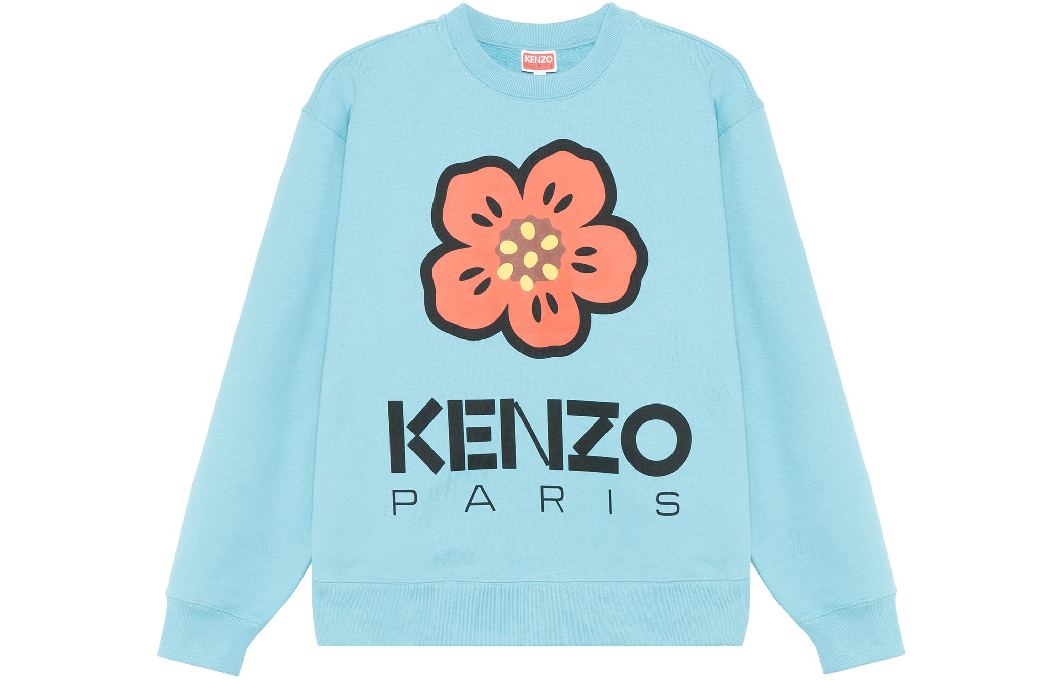 Kenzo Boke Flower Logo Print Blue Pullover Sweatshirt for Teens FD55SW4454ME69 圖 2