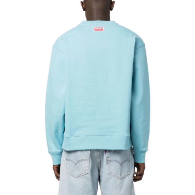 Kenzo Boke Flower Logo Print Blue Pullover Sweatshirt for Teens FD55SW4454ME69 圖 4