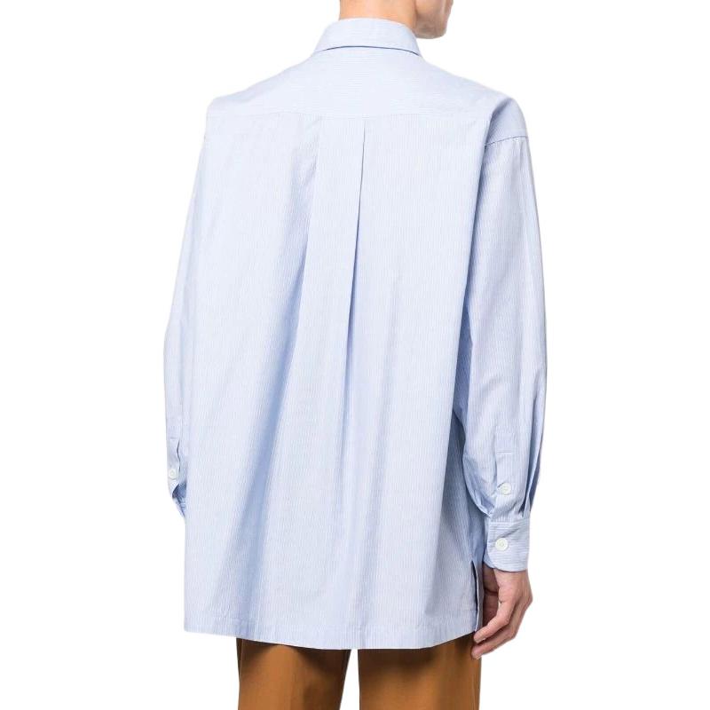 Shop KENZO BOKE 花卉系列 FW22 藍色長袖襯衫 花卉標誌 男女通用款 FC65CH5079LA-64