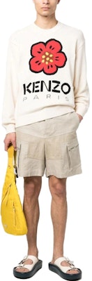 KENZO BOKE Flower Series SS23 White Logo Knit Sweater. FD55PU3803LD-02 Lookbook KENZO BOKE Flower Series SS23 White Logo Knit Sweater. FD55PU3803LD-02