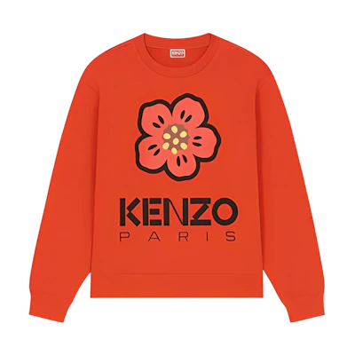 KENZO Boke Flower Series SS23 Red Floral Logo Crewneck Sweatshirt FD55SW4454ME-1