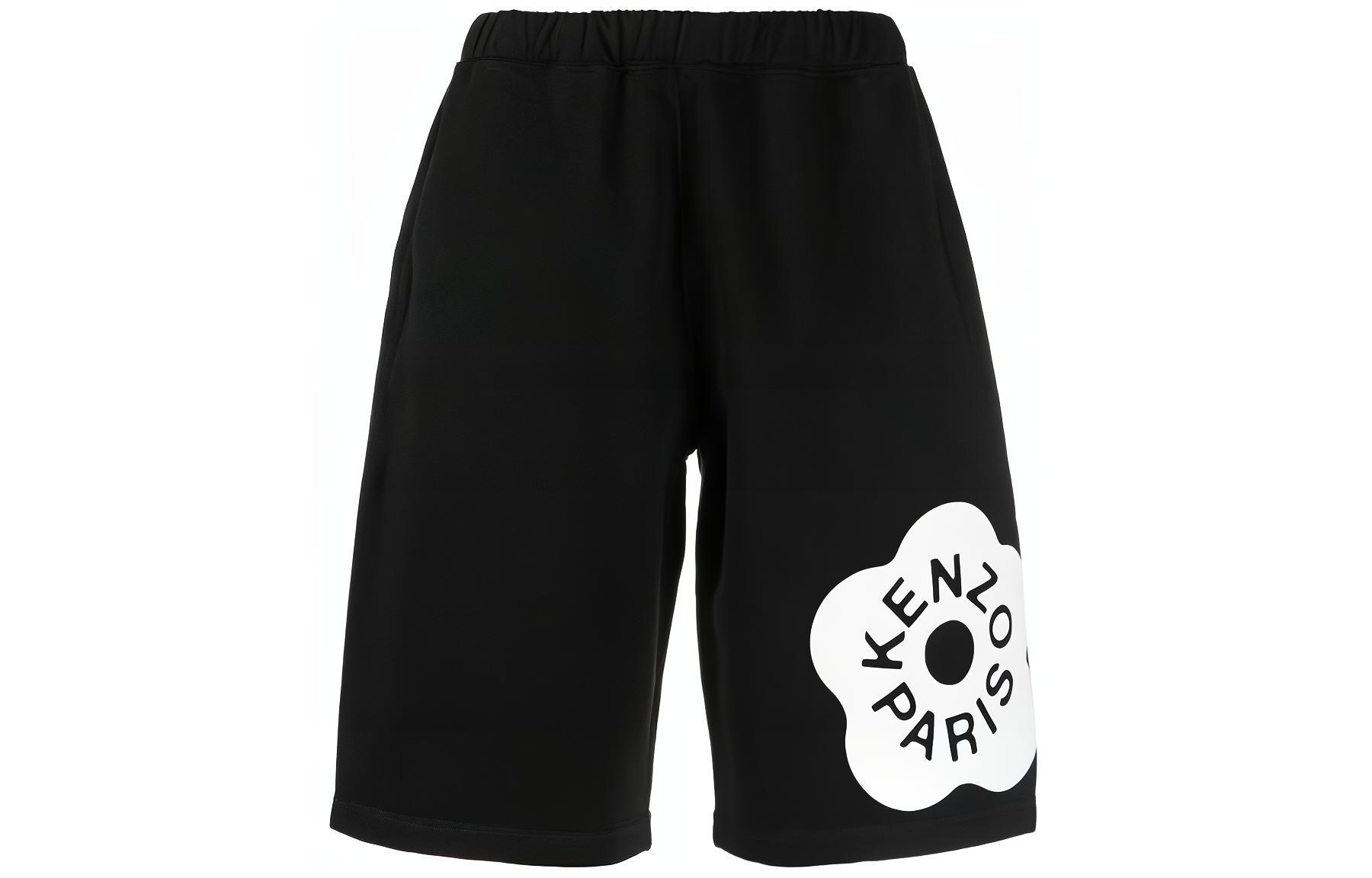 Order KENZO 日本木槿花標誌黑色男士休閒短褲 Bermuda Shorts. FD55PA7464MF-99J