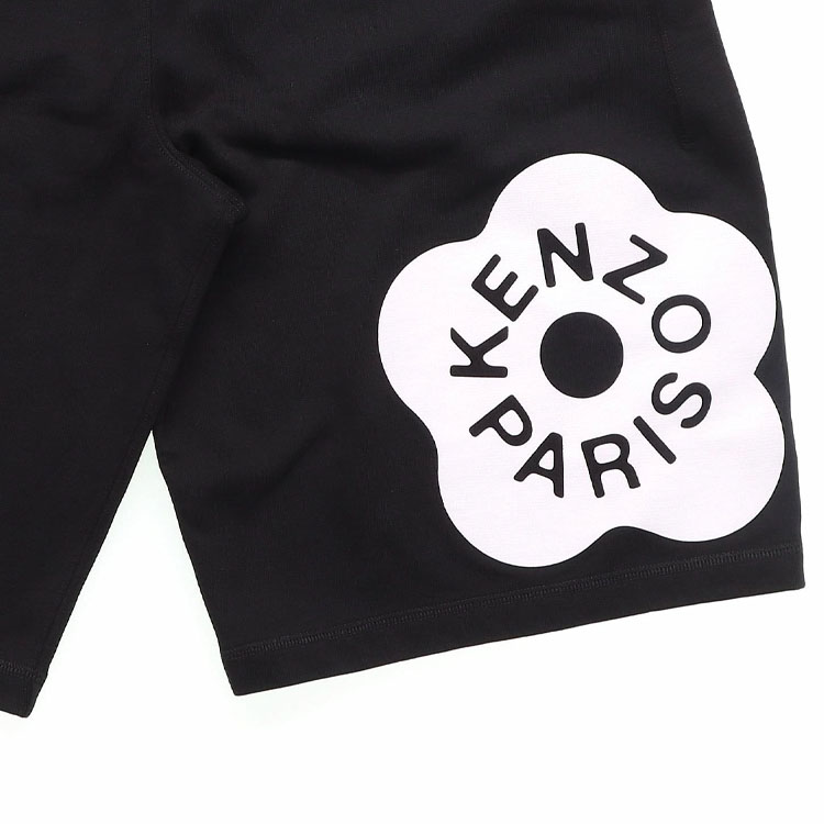 Details for KENZO 日本木槿花標誌黑色男士休閒短褲 Bermuda Shorts. FD55PA7464MF-99J