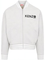 KENZO Boke Series Logo Print Jacket with Striped Trim - Grey. FD55SW4784MF-93 KENZO Boke Series Logo Print Jacket with Striped Trim - Grey. FD55SW4784MF-93