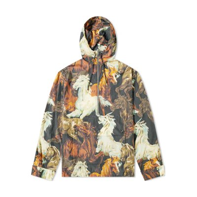 KENZO Brown Hoodie with Galloping Horse Graphic Print FA65BL0499PC-99