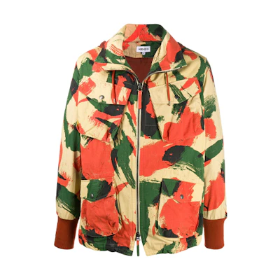 KENZO Camo Print Hooded Jacket with Large Pockets - Camouflage FA65OU3001PA-15