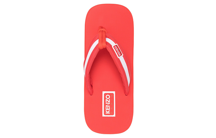 Shop Kenzo 红白帆布人字拖 Havaianas 夹脚拖鞋 FD55MU090F51.21