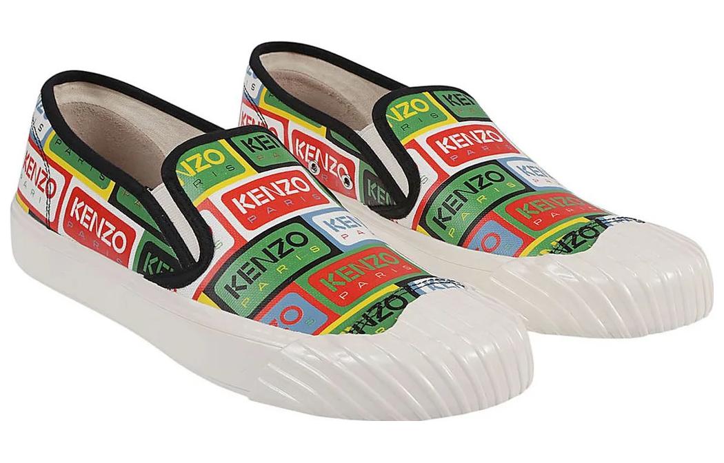 Shop Kenzo Slip-On en Toile Imprimée Bout Rond ''Multicolore'' FD55SN005F75.MU.41