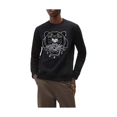 KENZO Capsule Collection Logo Embroidered Crewneck Sweatshirt Black FB65SW1204MZ-99