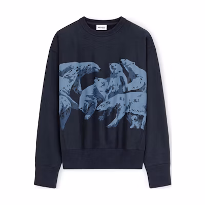 KENZO Capsule Collection Polar Bear Crewneck Sweatshirt Blue () FB65SW5164MO-79