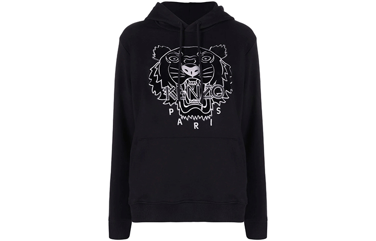 Order KENZO Capsule Tiger Logo Embroidered Hoodie Black  Sweatshirt. FB65SW3304MZ-99