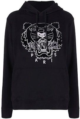 KENZO Capsule Tiger Logo Embroidered Hoodie Black Sweatshirt. FB65SW3304MZ-99 Order KENZO Capsule Tiger Logo Embroidered Hoodie Black Sweatshirt. FB65SW3304MZ-99