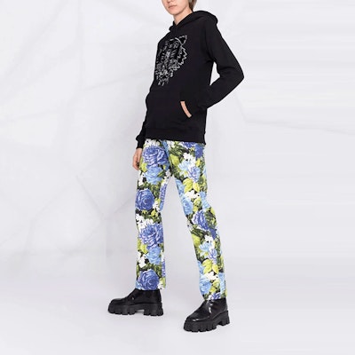 KENZO Capsule Tiger Logo Embroidered Hoodie Black Sweatshirt. FB65SW3304MZ-99 Purchase KENZO Capsule Tiger Logo Embroidered Hoodie Black Sweatshirt. FB65SW3304MZ-99