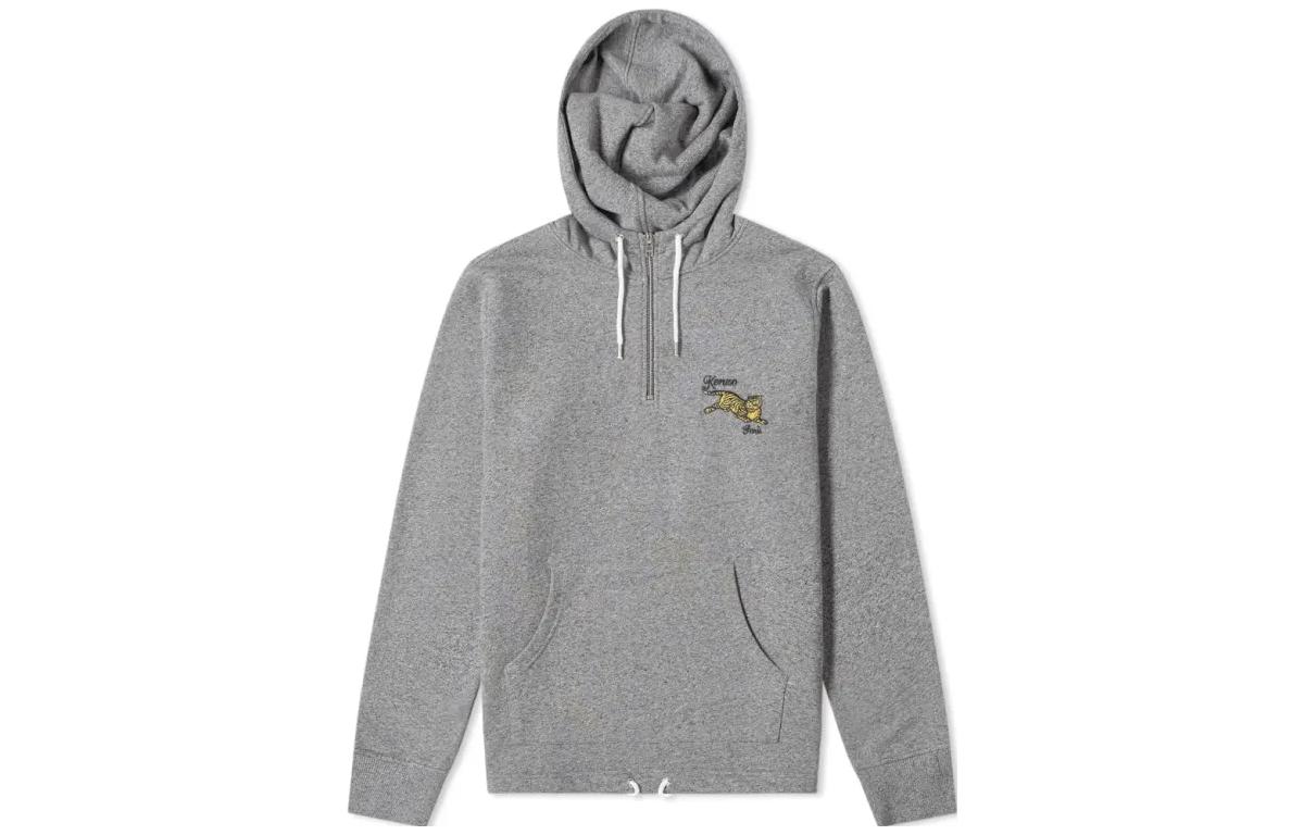 KENZO Cartoon Embroidered Hoodie Long Sleeve Grey F965SW1624MD-98