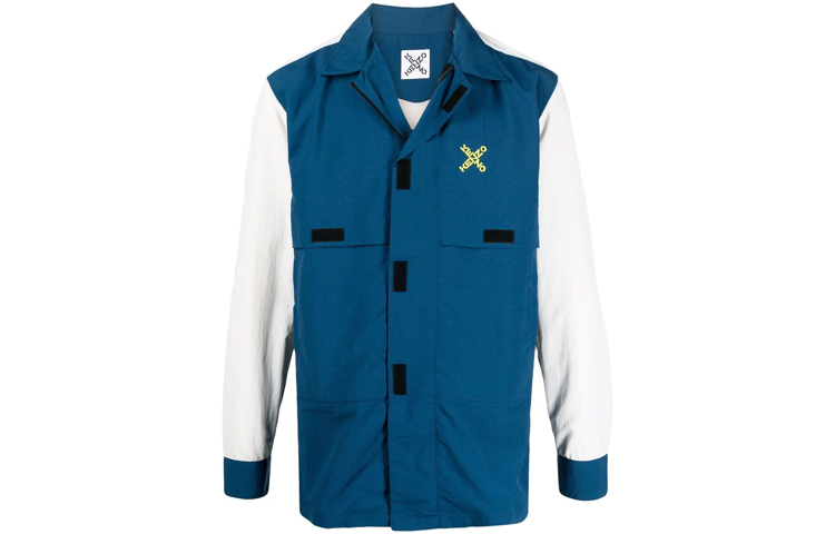 KENZO Casual Solid Logo Cross Jacket - Blue FB65CH5219CO-78