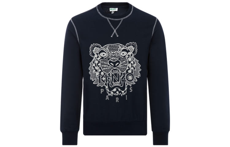 KENZO Classic Cotton Pullover Sweatshirt Deep Blue FA55SW3134XK-771