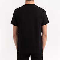 Shop KENZO 經典標誌印花黑色男款圓領T恤 FA55TS0184SA-99