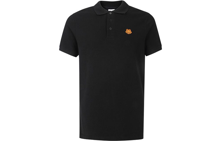 KENZO Classic Tiger Embroidered Black Short Sleeve Polo Shirt FA65PO0014PU-99