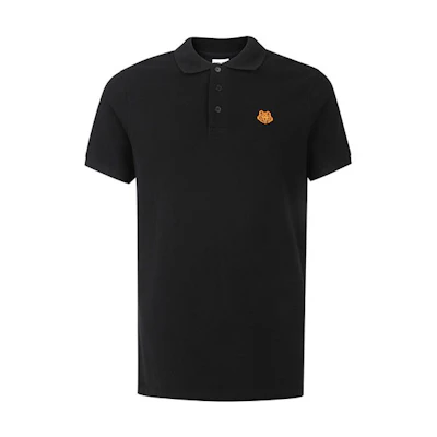 KENZO Classic Tiger Embroidered Black Short Sleeve Polo Shirt FA65PO0014PU-99