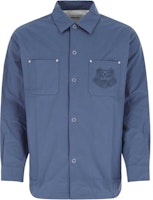 KENZO Classic Tiger Embroidery Button-Up Long Sleeve Shirt Blue FC55CH5089CI-67 KENZO Classic Tiger Embroidery Button-Up Long Sleeve Shirt Blue FC55CH5089CI-67