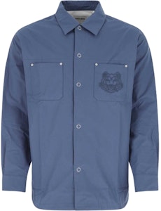 KENZO クラシックタイガー刺繍ボタンアップ長袖シャツ ブルー FC55CH5089CI-67 Order KENZO クラシックタイガー刺繍ボタンアップ長袖シャツ ブルー FC55CH5089CI-67