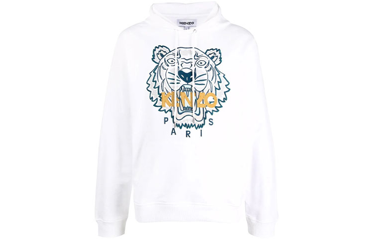 KENZO Classic Tiger FW21 Logo Print Loose Fit Long Sleeve Sweatshirt White Men FB65SW3334XA-01