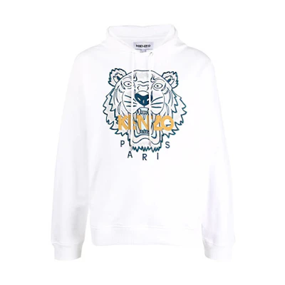 KENZO Classic Tiger FW21 Logo Print Loose Fit Long Sleeve Sweatshirt White Men FB65SW3334XA-01