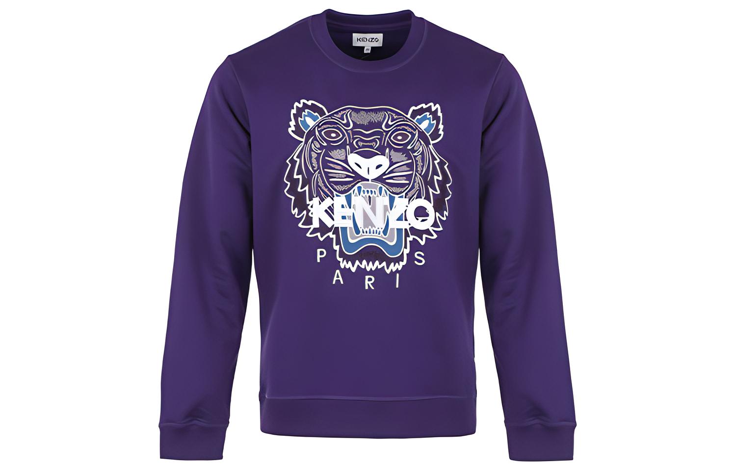 KENZO Classic Tiger FW21 Purple Pullover Crewneck Sweatshirt FB65SW1234XA-80
