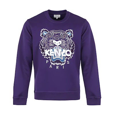 KENZO Classic Tiger FW21 Purple Pullover Crewneck Sweatshirt FB65SW1234XA-80