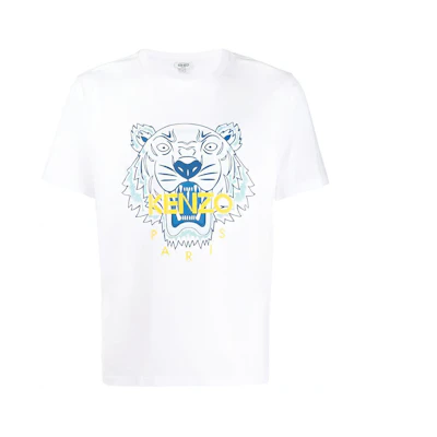 KENZO Classic Tiger Graphic White T-Shirt FA55TS0504YA-01