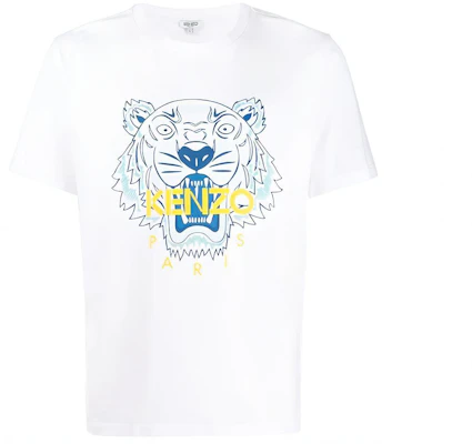 KENZO Klasik T-Shirt Harimau Putih Lelaki FA55TS0504YA-01 Order KENZO Klasik T-Shirt Harimau Putih Lelaki FA55TS0504YA-01