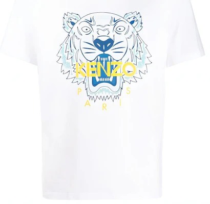 KENZO Klasik T-Shirt Harimau Putih Lelaki FA55TS0504YA-01 Cheap KENZO Klasik T-Shirt Harimau Putih Lelaki FA55TS0504YA-01