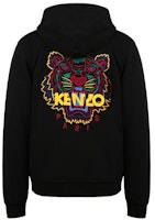 KENZO Classic Tiger Head Embroidered Zip Hoodie Black F965BL7214XA-99 KENZO Classic Tiger Head Embroidered Zip Hoodie Black F965BL7214XA-99