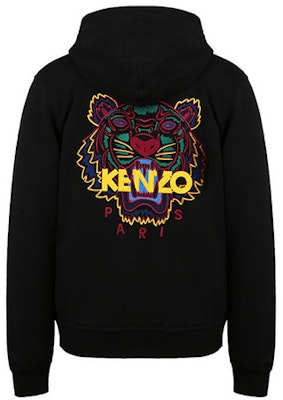 KENZO Classic Tiger Head Embroidered Zip Hoodie Black F965BL7214XA-99 Buy KENZO Classic Tiger Head Embroidered Zip Hoodie Black F965BL7214XA-99