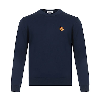 KENZO Classic Tiger Head Wool Sweater - Navy Blue FA65PU5373TA-76