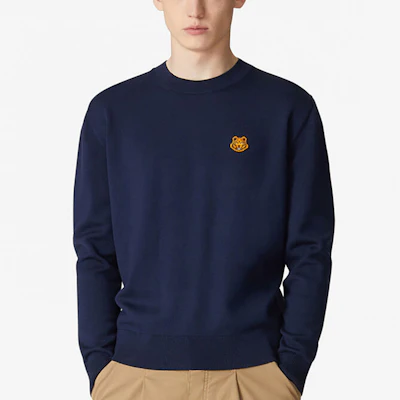 KENZO Suéter Clásico Cabeza de Tigre de Lana - Azul Marino FA65PU5373TA-76 Shop KENZO Suéter Clásico Cabeza de Tigre de Lana - Azul Marino FA65PU5373TA-76