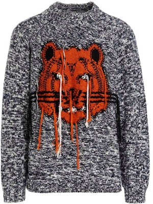 KENZO 經典虎頭標誌男士灰色寬鬆版圓領毛衣 FB65PU6323TD-93 Order KENZO 經典虎頭標誌男士灰色寬鬆版圓領毛衣 FB65PU6323TD-93